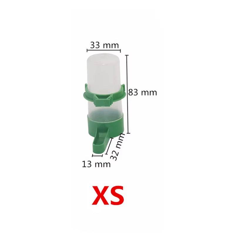 Pet Bird Automatic Drink Water Feeding Parrot Bird Drinker Feeder Watering Plastic with Clip for Aviary Budgie Cockatiel 1 Set