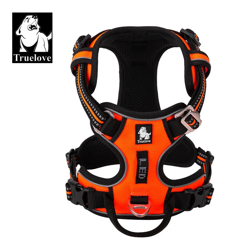Truelove Pet Reflective Nylon Dog Harness No Pull Adjustable Medium Large Naughty Dog Vest Safety Vehicular Lead Walking Running - shimendi