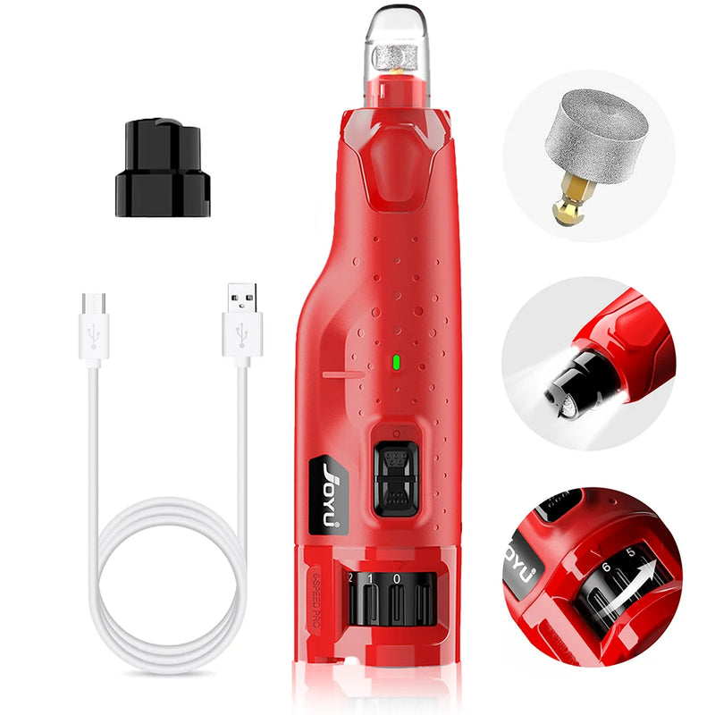 Dog Nail Grinder Dustproof with 2 LED Light - Super Quiet Powerful 6-Speed Nail Trimmer File for Small Medium Large Dogs dog acc - shimendi