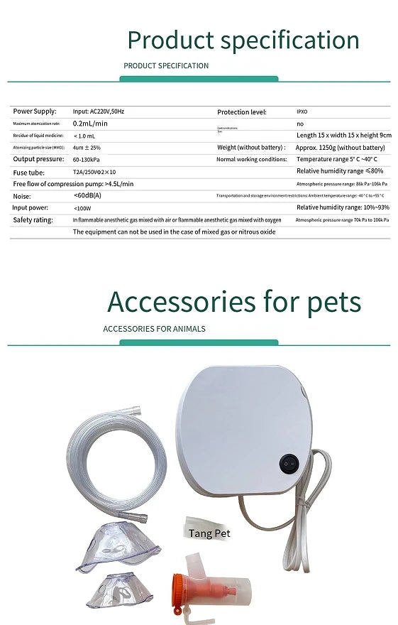 2026 Pet Cat and Dog Nebulizer Animal Oxygen Inhalation Device - Essential Pet Supplies for Cats and Dogs