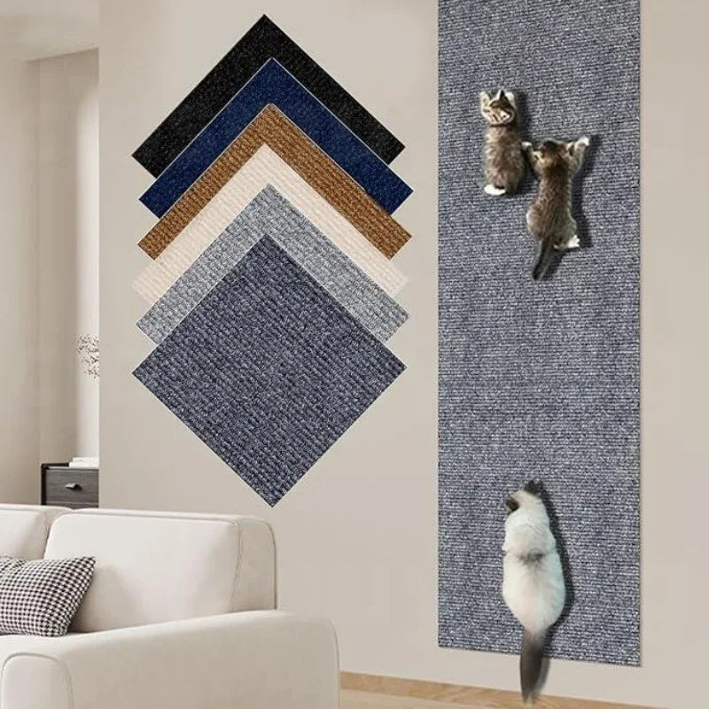 Cat Scratching Mat with Self-Adhesive Trimmable Cat Carpet Cat Scratching Carpet Corner Wall Cat DIY Scratch Furniture Protector - shimendi