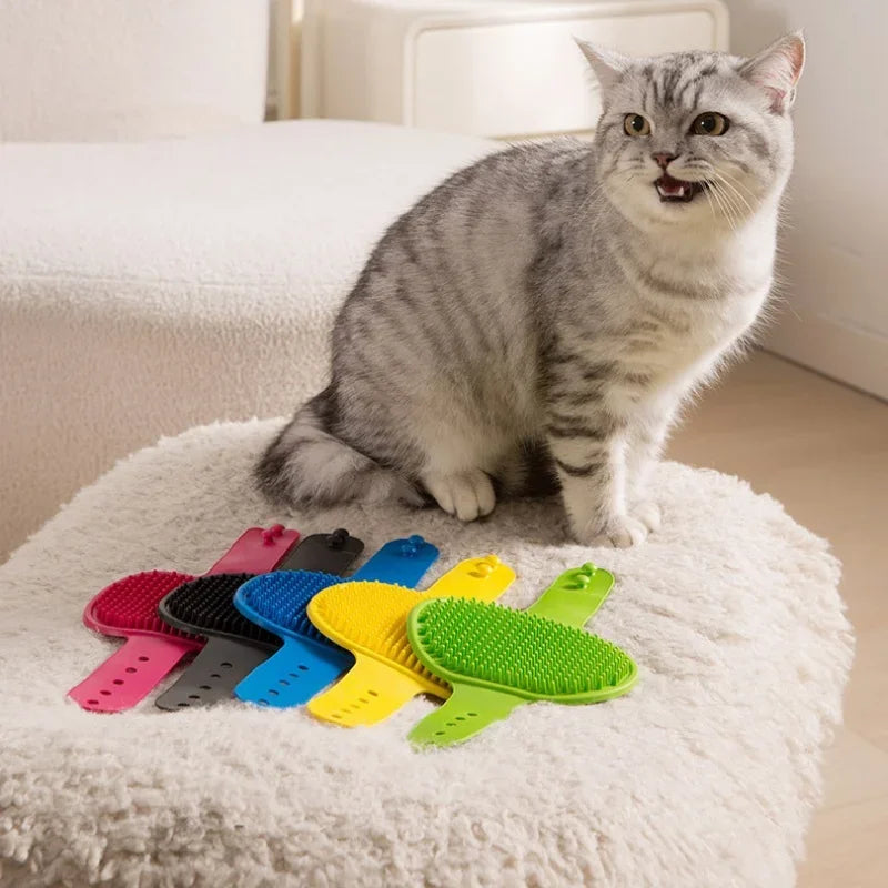 Pet Bath Brush Massage Gloves Cat Dog Grooming Comb Deshedding Tool Waterproof Soft Bristle Cleaning Supplies for Shedding Hair - shimendi