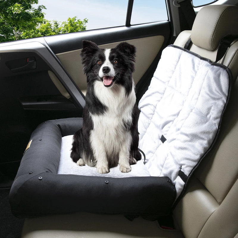 Portable Dog Car Seat Bed Pet Booster Car Seat Travel Carrier Seat with Clip-on Safety Belt Waterproof Basket Protector Cushion shimendi Sécurité et Confort pour Chien chat| Shimendi