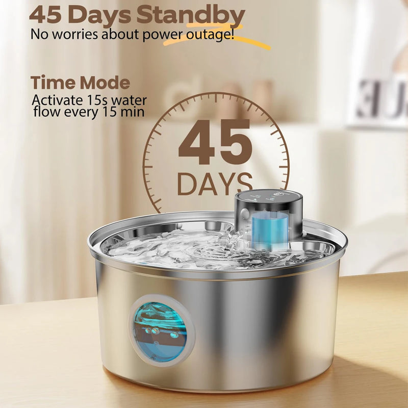 3.2L Recharge 5V USB Cat Water Fountain Automatic Sensor Stainless Steel Cat Dog Water Fountain Multiple Pet Drinking Bowls - shimendi