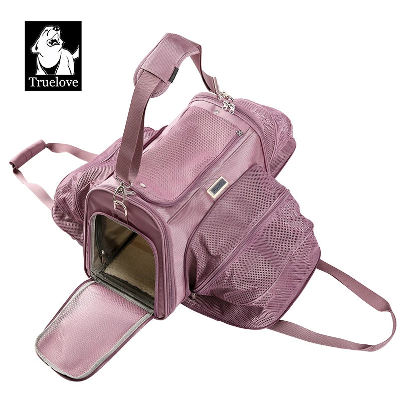 Truelove Nylon Oxford Large Space Comfortable Travel Foldable Hook Pet Carrier Bag Portable Puppy Cat Carrier Backpack TLX4971 shimendi Sécurité et Confort pour Chien chat| Shimendi