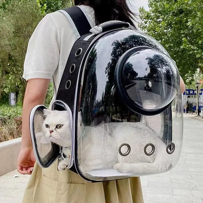Pet Cat Carrying Bag Space Pet Backpacks Breathable Portable Transparent Backpack Puppy Dog Transport Carrier Space Capsule Bags - shimendi