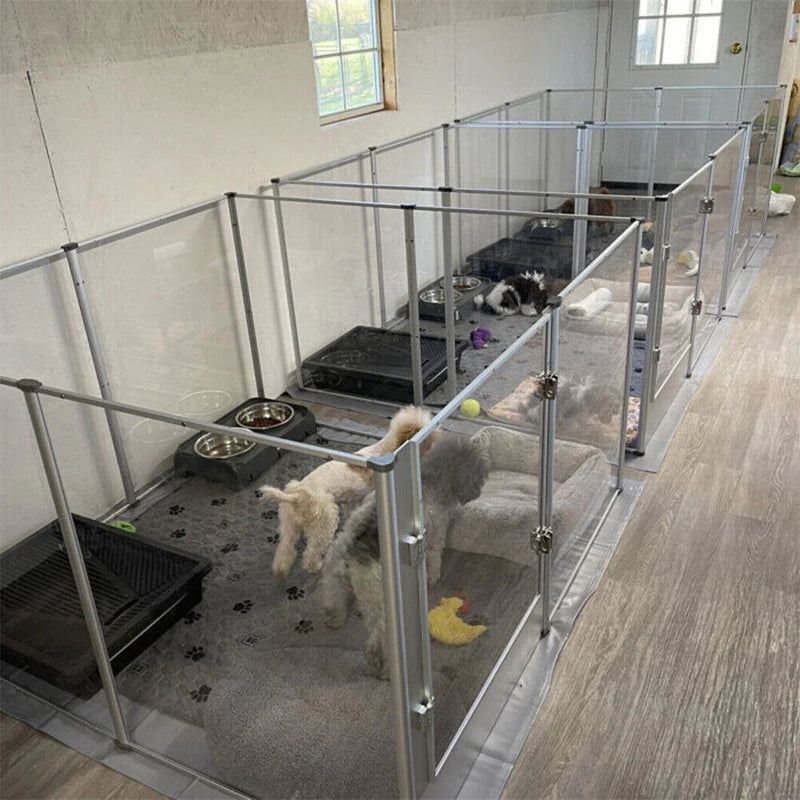 1Pc Large Acrylic Dog Playpen Cage Whelping Pen Box Indoor Enclosure Pet Clear Fence Puppy Playpen with Waterproof Fertility Pad shimendi Sécurité et Confort pour Chien chat| Shimendi