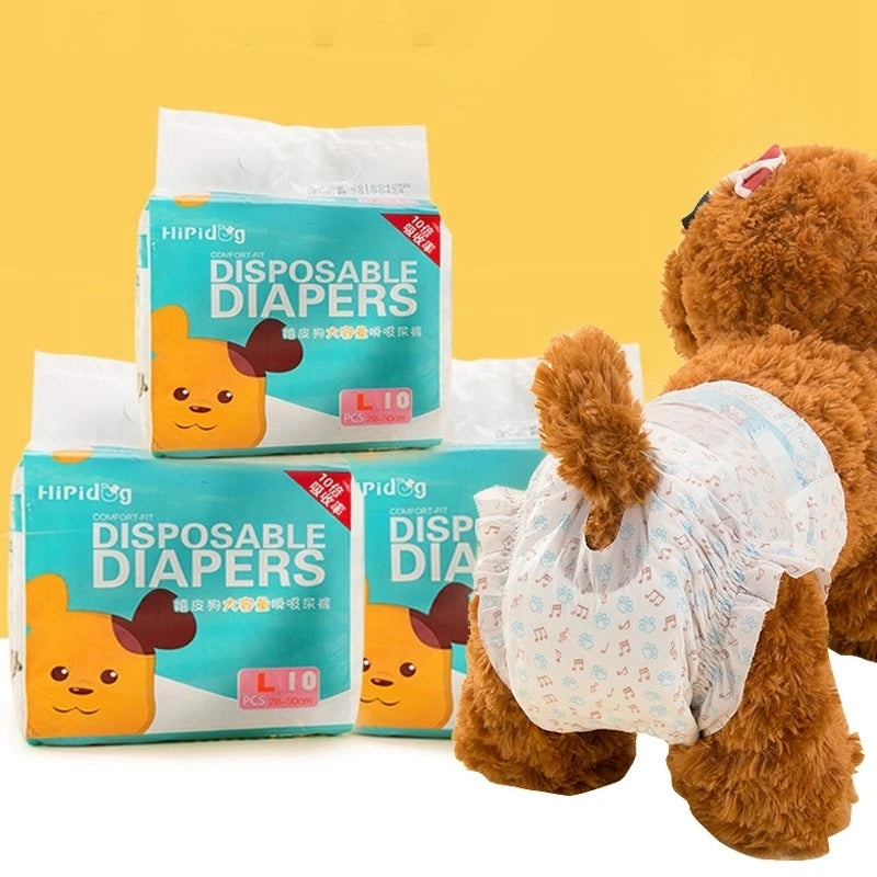 Super Absorption Dog Diapers Female Dog Physiological Pants Puppy Underwear Disposable Leakproof Nappies Dogs Sanitary Pants - shimendi