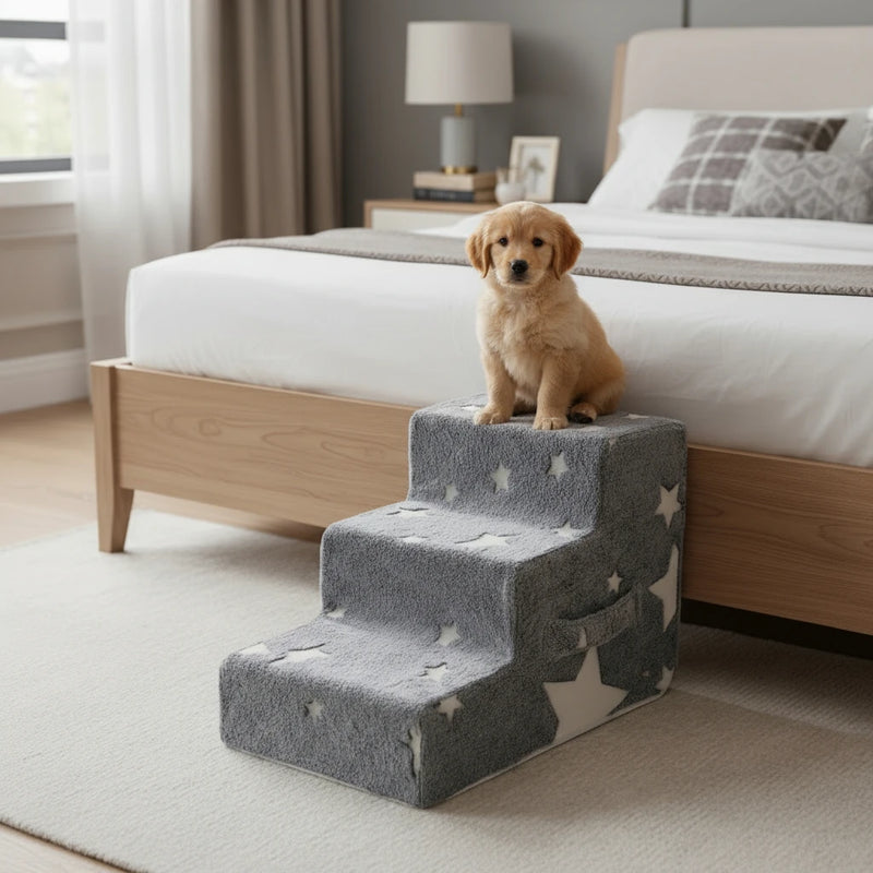 Stairs for Dog Pet Ramp Stairs Cat Dog Ladder 3 4 Step Stairs for Dogs Puppy Ramp Detachable Sponge Pet Ladder Accessories - shimendi
