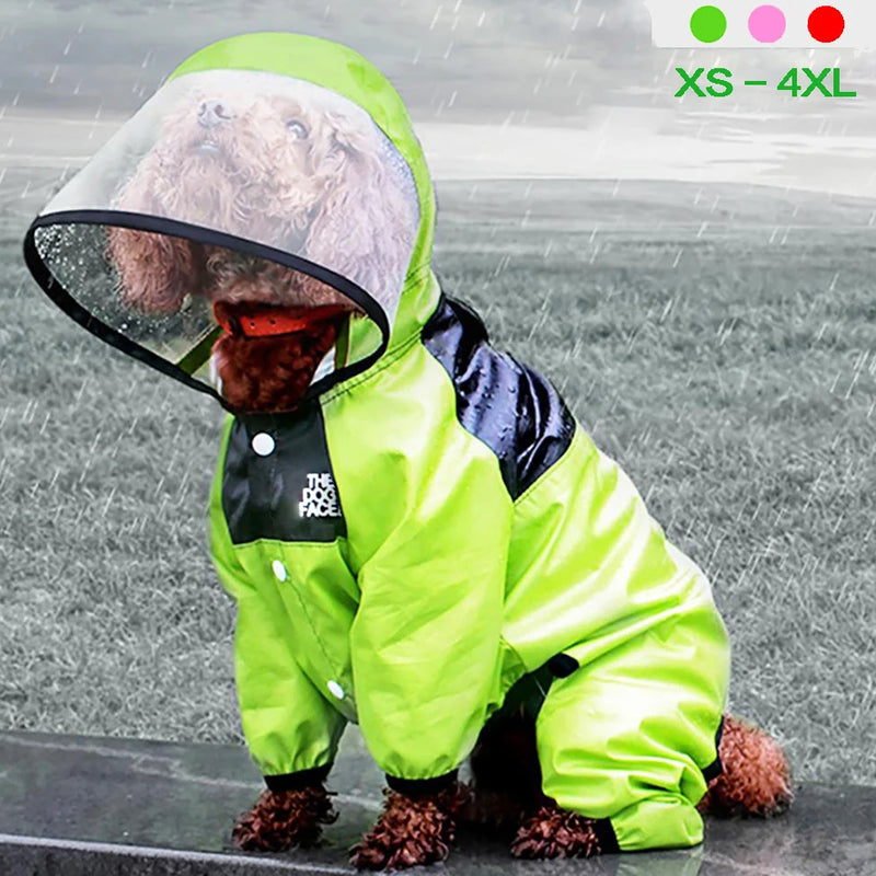 Pet Dog Raincoat The Dog Face Pet Clothes Jumpsuit Waterproof Dog Jacket Dogs Water Resistant Clothes for Dogs Pet Coat - shimendi
