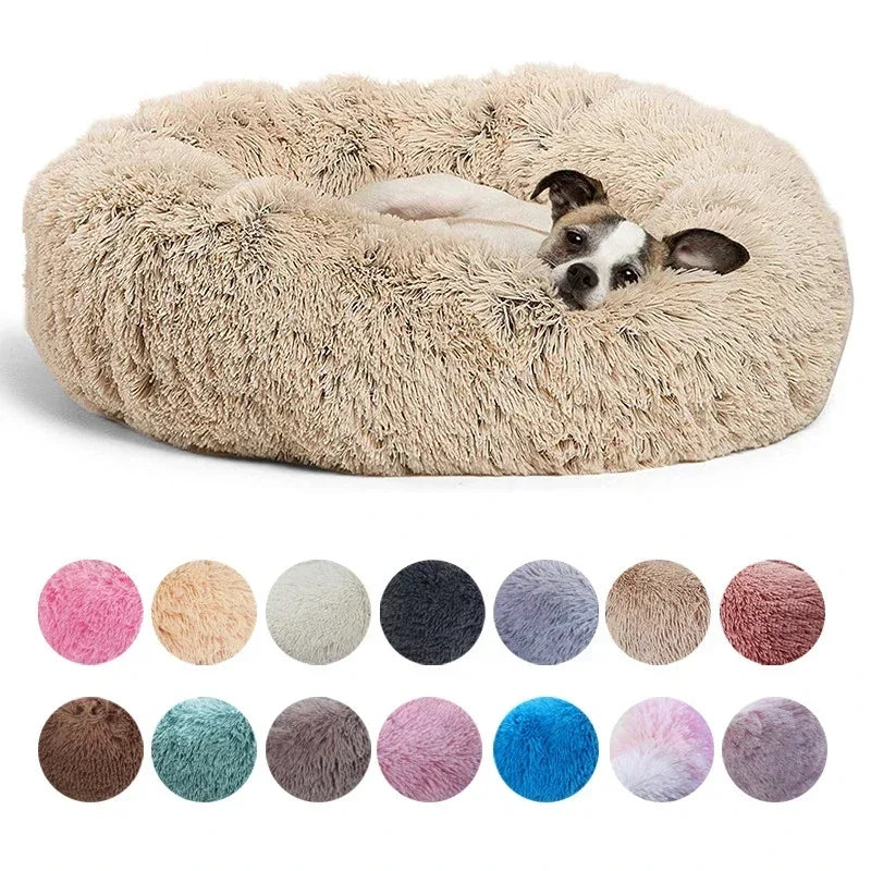 40-90cm 6 Sizes Round Pet Bed for Large Dog Bed Super Soft Cat Bed Plush Dog House for Medium Dog House Winter Warm Sleeping - shimendi