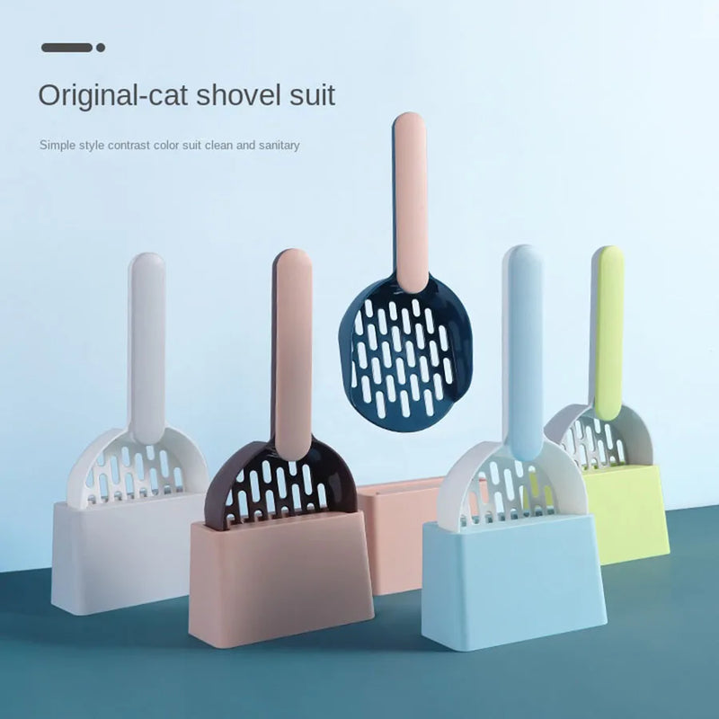 Advanced Cat Litter Shovel Set, Kitten Poop Cleaning Pet Shovel Cleaning Toilet Set, Convenient Cleaning Poop - Durable and Lightweight Pet Cleaning Tool Set - shimendi
