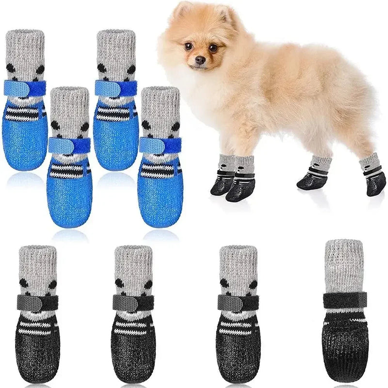 Adjustable Anti-slip Dog Foot Protectors Puppy Essentials Warm Anti-slip Soft-soled Shoes for Dogs in Winter Puppies Accessories - shimendi