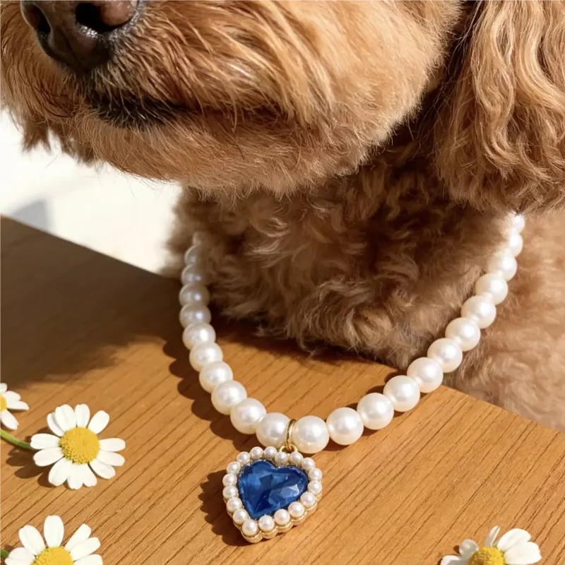 Adjustable Pet Pearl Necklace Accessories for Cats Gotas Animals Fashion Rhinestones Sphynx Cat Collar Kitten Dog collier chat shimendi Sécurité et Confort pour Chien chat| Shimendi