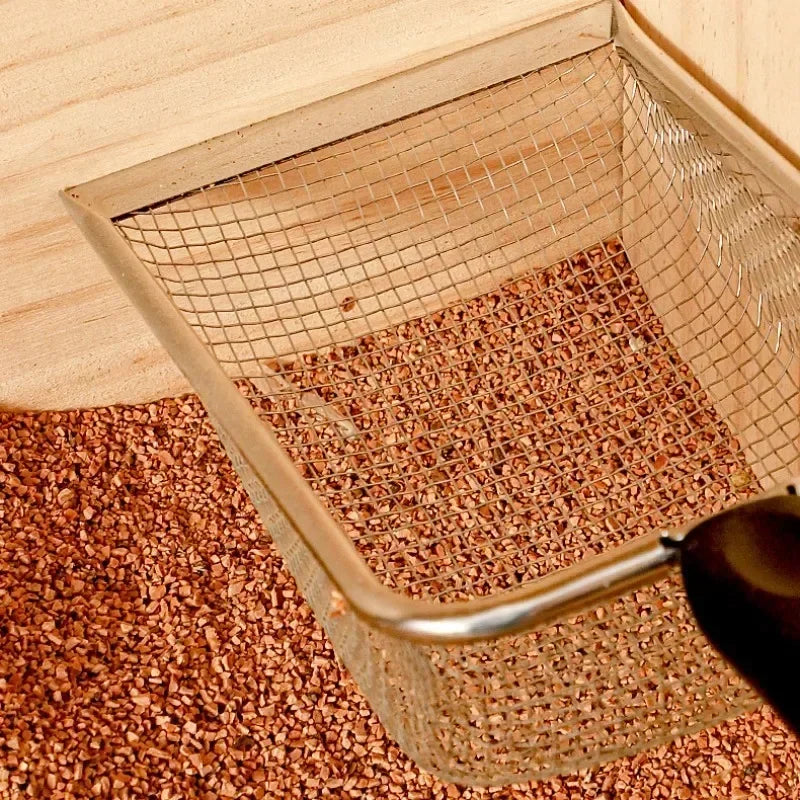 Cat Litter Scoop Fine Hole Stainless Steel Small Hole Cat Poop Shovel Tool Metal Dog Scoop Cleaning Brush AntiRust Litter Shovel - shimendi