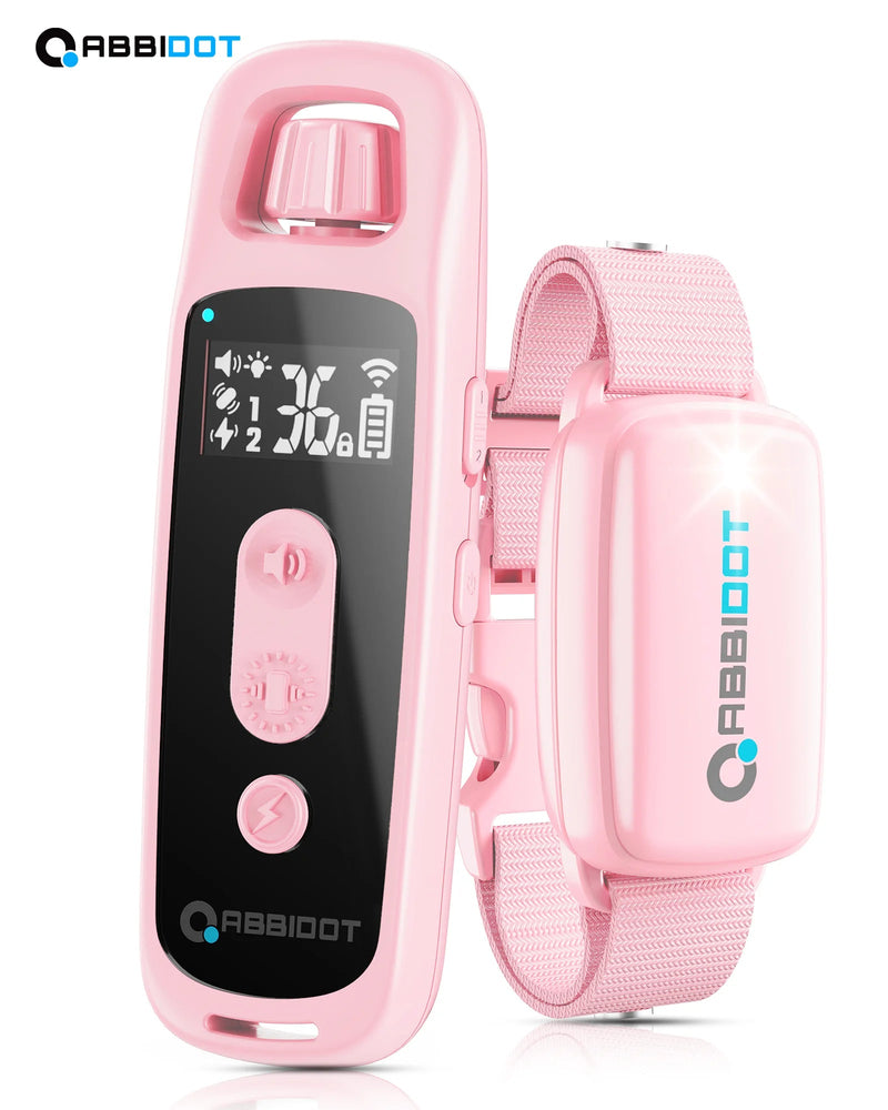 ABBIDOT-T30 Dog Shock Collar for Dogs Training Canine Equipment Supplies No Bark Pet Accessories Pink Color Strap 3000ft 900m shimendi Sécurité et Confort pour Chien chat| Shimendi