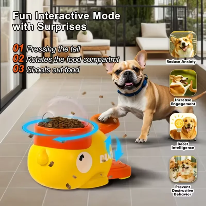 Little yellow duck pet leaking device pet interactive toys educational training device pet feeding device puppy leaking toys - shimendi