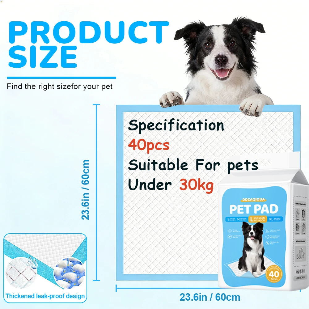 100/50/40/30 Pieces of Pet Pee Pads, Thickened and Deodorizing Dog Pee Pads, Essential for Dog Training, Highly Absorbent Disposable Pads, Dog Training Pads, Suitable as a Gift.