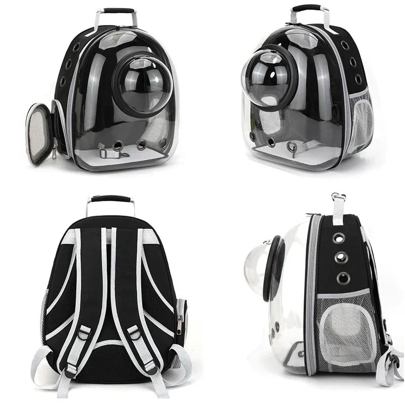 Pet Cat Carrying Bag Space Pet Backpacks Breathable Portable Transparent Backpack Puppy Dog Transport Carrier Space Capsule Bags - shimendi