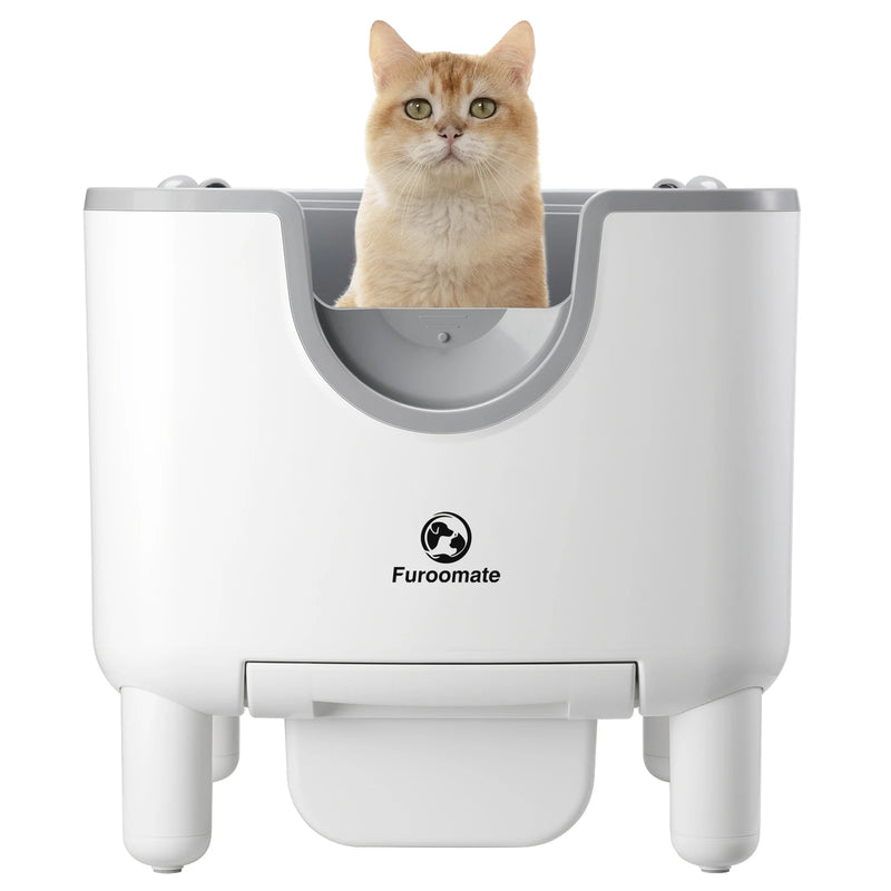 F6 Self-Cleaning Litter Box - Open-Top Automatic Cat Litter Box with Odor Control, Safety Features, and Easy Maintenance - shimendi
