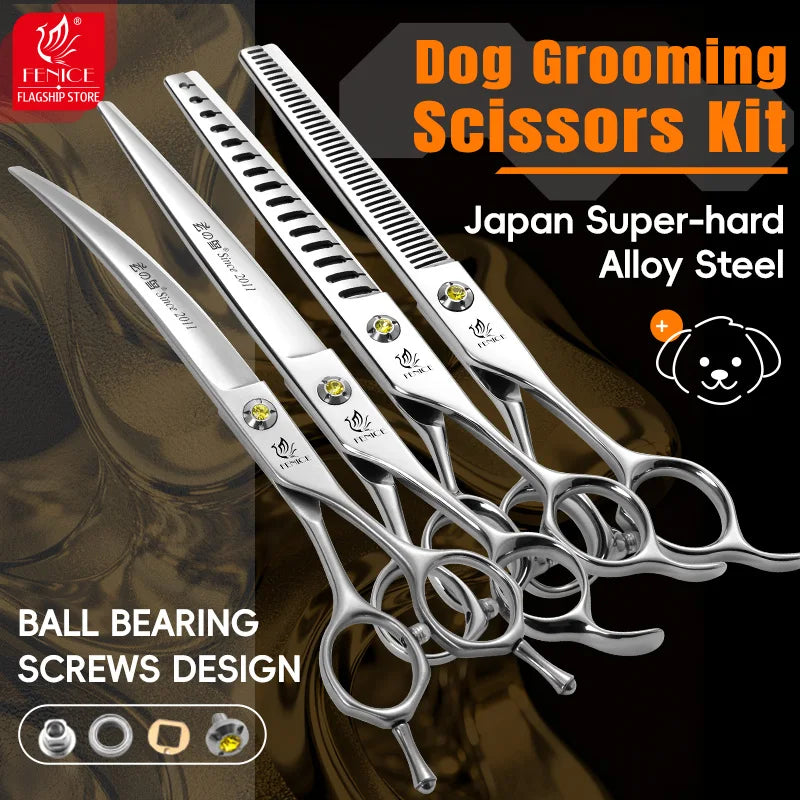 Fenice High-grade JP440C Alloy Steel 7.0/7.5 inch Pet Grooming Scissors Dog Hair Cutting Shears Tool for Pet Groomer Beautician - shimendi