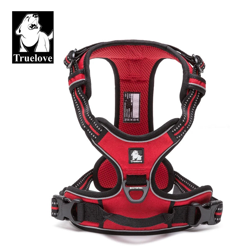 Truelove Pet Harness Reflective Nylon Large Pet Dog Harness All Weather Padded Adjustable Safety Vehicular Leads for Dog TLH5651 - shimendi