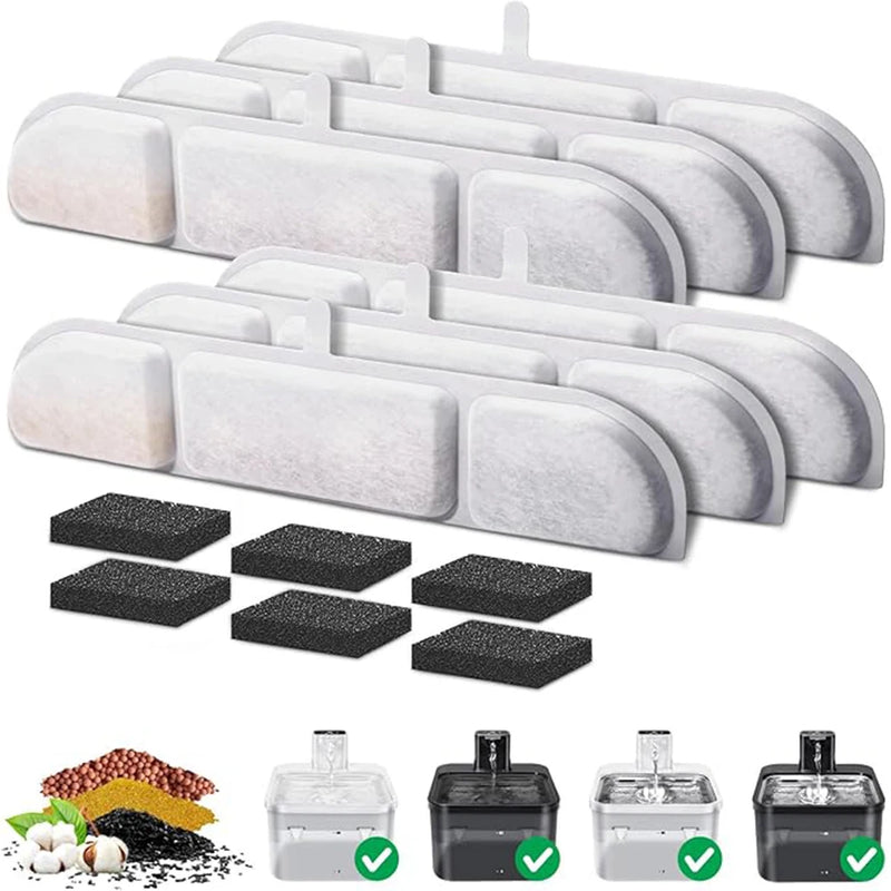 6/12 Pack Cat Water Fountain Filter,Pet Fountain Filter Replacement Filters Compatible with 84oz/2.5L Cat Water Fountain - shimendi
