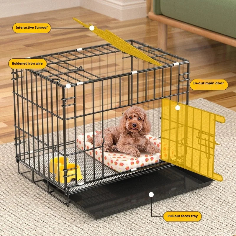 Foldable Portable Metal Dog Crate Kennel Small Puppy Indoor Outdoor Travel Car Home Removable Tray Secure Pets Dog Playpen shimendi Sécurité et Confort pour Chien chat| Shimendi