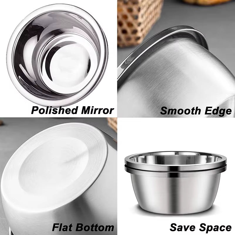 Stainless Steel Bowls for Dogs Eco-Friendly Smooth Edge Stable Bottom Pet Food Water Bowl for Small Medium Large Dogs