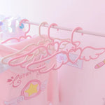 5PCS Durable Pink Sakura Angel Wing Shape Traceless Non-Slip Hanger Girl'S Children Clothes Hangers Rack