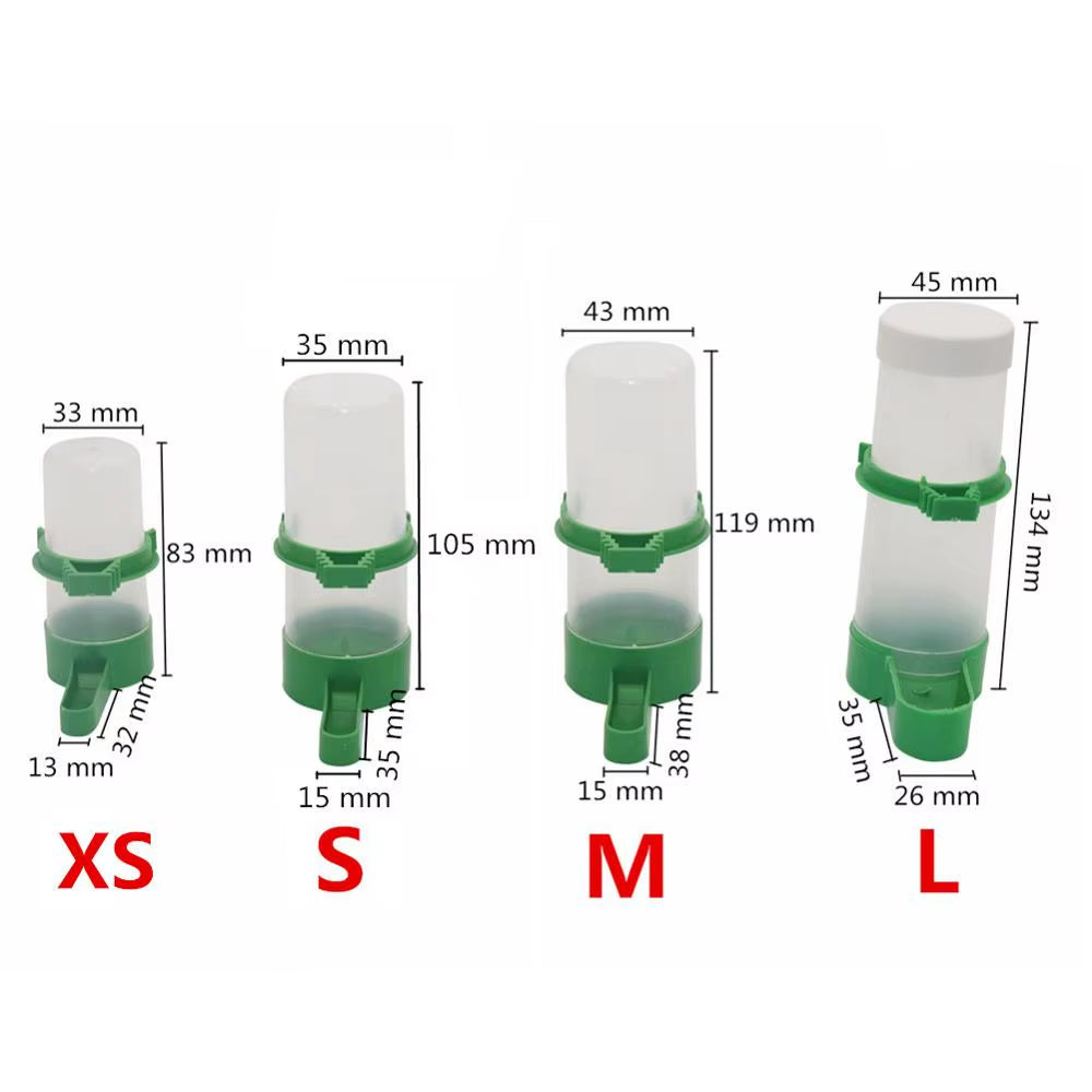 Pet Bird Automatic Drink Water Feeding Parrot Bird Drinker Feeder Watering Plastic with Clip for Aviary Budgie Cockatiel 1 Set