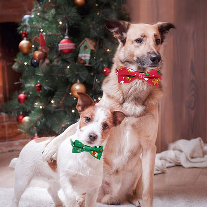 Removable Bow Tie Dog Collar Christmas Durable Adjustable Buckle Pet Collar Suitable for Small Medium Large Dogs Cats