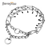Effective Pinch Dog Training Collar with Comfort Rubber Tips Safe Adjustable Detachable Stainless Steel Pet Prong Collar