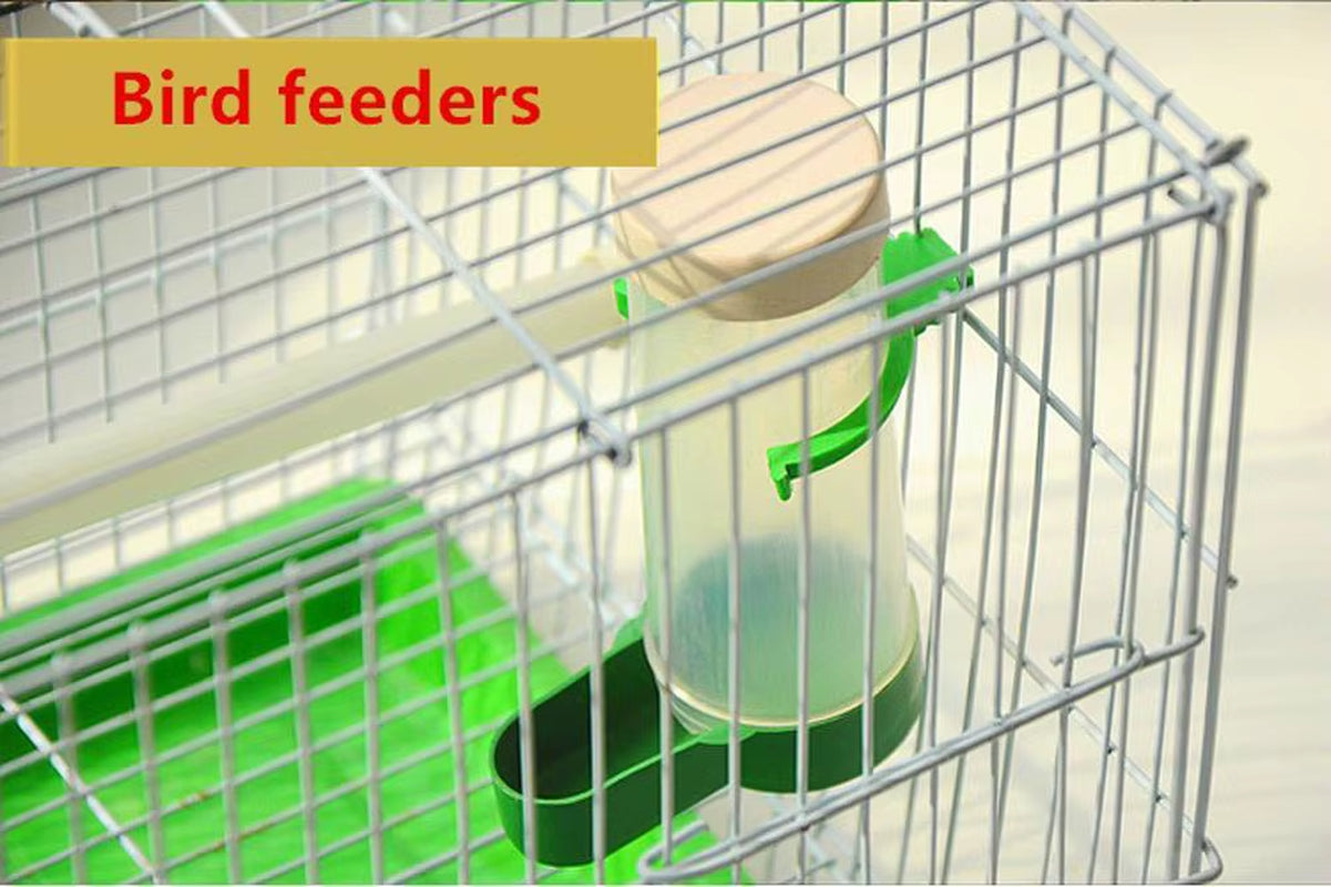 Pet Bird Automatic Drink Water Feeding Parrot Bird Drinker Feeder Watering Plastic with Clip for Aviary Budgie Cockatiel 1 Set