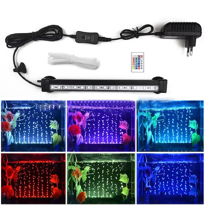 Aquarium Light LED Air Bubble Aquarium Lamp Underwater Submersible Fish Tank Light Color Changing Making Oxygen for Fish Tank