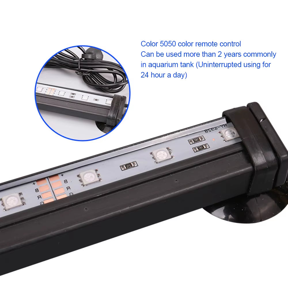 Aquarium Light LED Air Bubble Aquarium Lamp Underwater Submersible Fish Tank Light Color Changing Making Oxygen for Fish Tank
