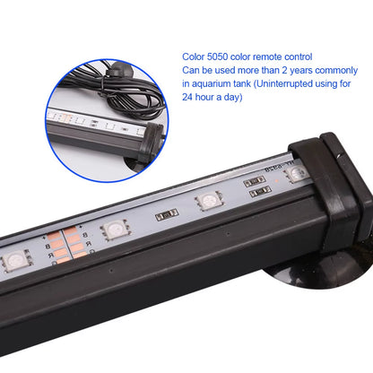 Aquarium Light LED Air Bubble Aquarium Lamp Underwater Submersible Fish Tank Light Color Changing Making Oxygen for Fish Tank