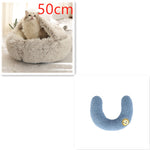 2 in 1 Dog and Cat Bed Pet Winter Bed round Plush Warm Bed House Soft Long Plush Pets Bed Pet Products