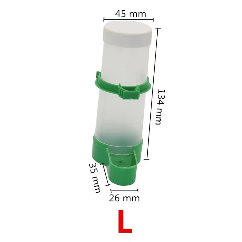 Pet Bird Automatic Drink Water Feeding Parrot Bird Drinker Feeder Watering Plastic with Clip for Aviary Budgie Cockatiel 1 Set