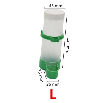 Pet Bird Automatic Drink Water Feeding Parrot Bird Drinker Feeder Watering Plastic with Clip for Aviary Budgie Cockatiel 1 Set