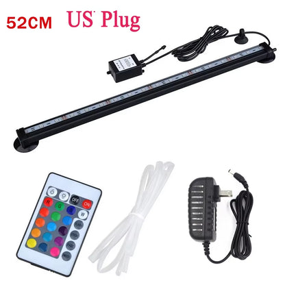 Aquarium Light LED Air Bubble Aquarium Lamp Underwater Submersible Fish Tank Light Color Changing Making Oxygen for Fish Tank