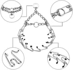 Effective Pinch Dog Training Collar with Comfort Rubber Tips Safe Adjustable Detachable Stainless Steel Pet Prong Collar