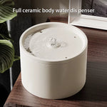 1L Electric Ceramic Water Fountain for Cats and Dogs, Automatic Cat Water Dispenser, Pet Bowl