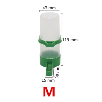 Pet Bird Automatic Drink Water Feeding Parrot Bird Drinker Feeder Watering Plastic with Clip for Aviary Budgie Cockatiel 1 Set