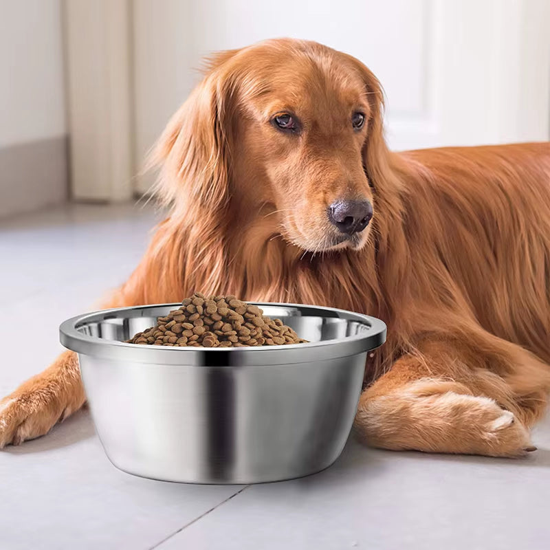 Stainless Steel Bowls for Dogs Eco-Friendly Smooth Edge Stable Bottom Pet Food Water Bowl for Small Medium Large Dogs