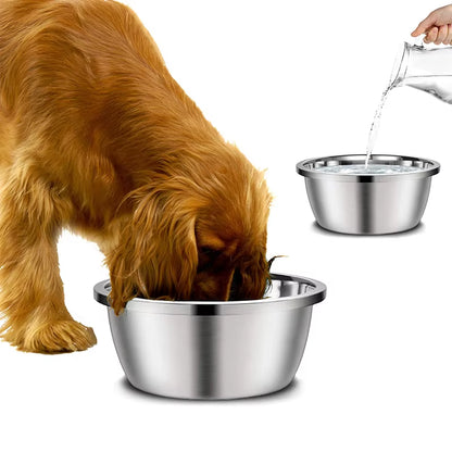 Stainless Steel Bowls for Dogs Eco-Friendly Smooth Edge Stable Bottom Pet Food Water Bowl for Small Medium Large Dogs