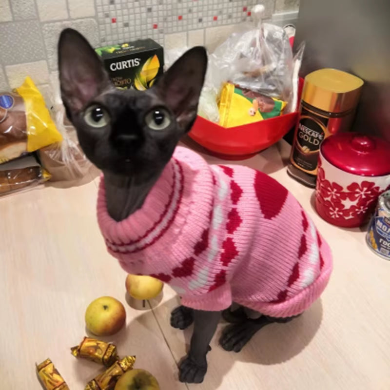 Christmas Cat Sweater Winter Warm Pet Costume for Cats Kedi Katten Sphynx Clothing Mascotas Clothes for Dog Animals Ropa De Gato
