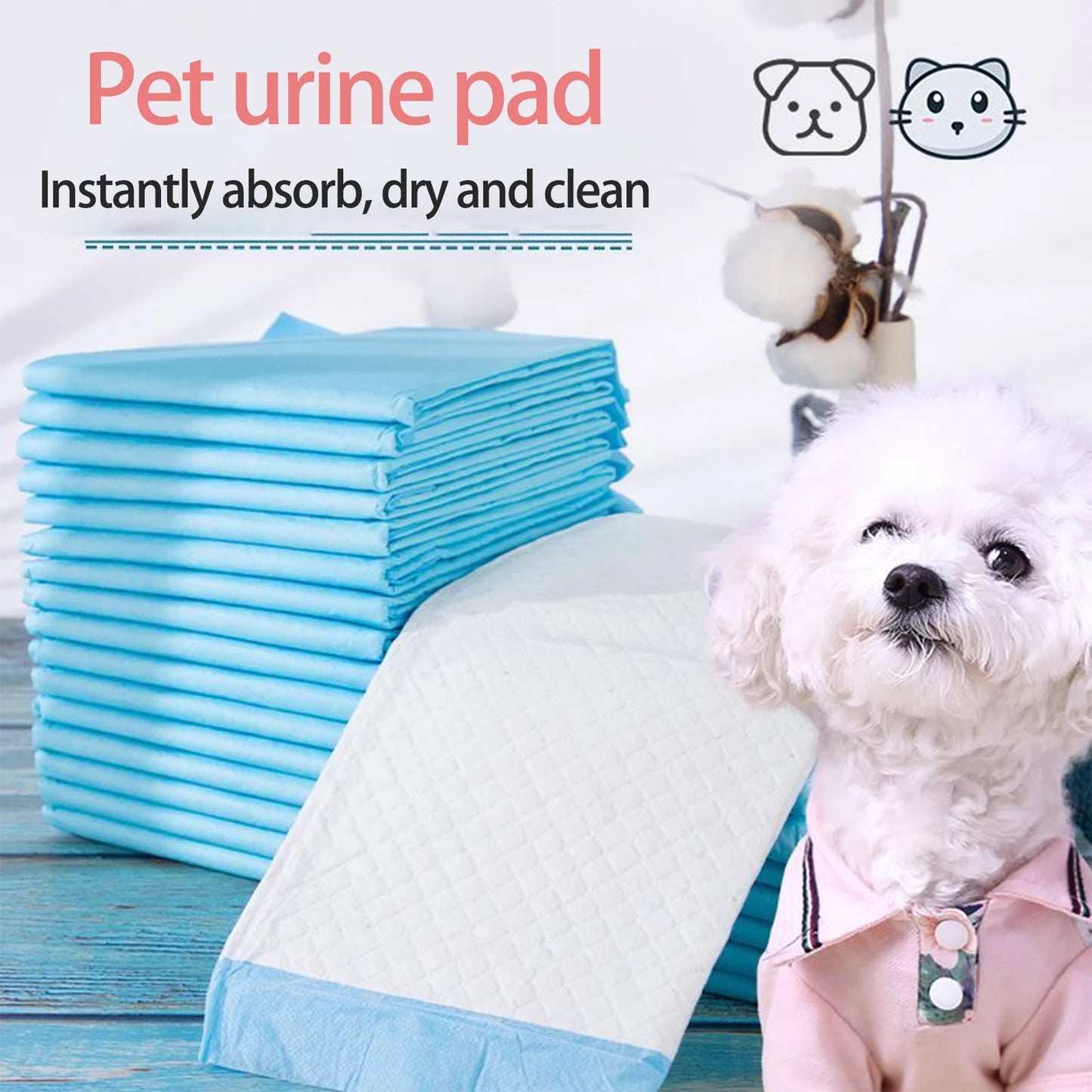 100/50/40/30Pcs Pet Urine Pads, Thickened Deodorizing Dog Urine Pads, Essential Diapers for Pets, Disposable Absorbent Pads, Dis