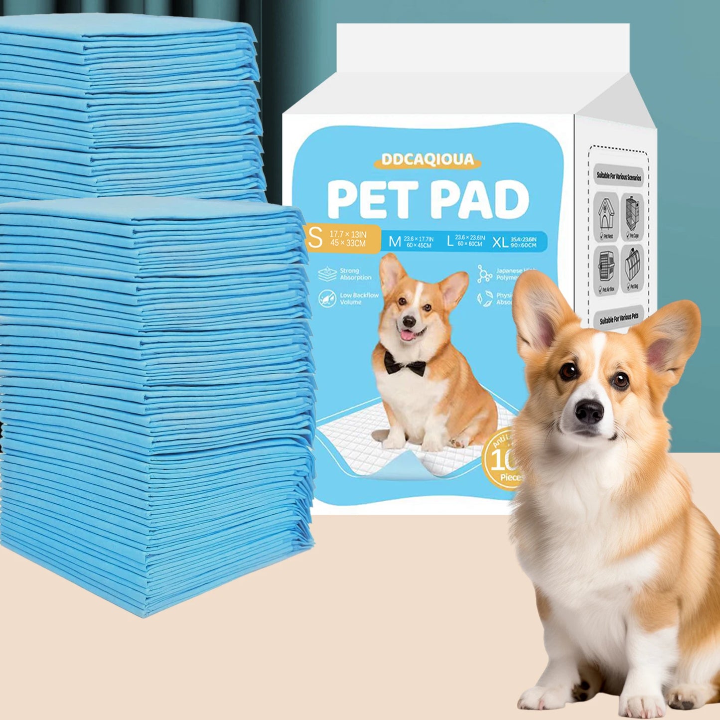 30/40/50/100Pcs Pet Urine Pads Thickened Deodorizing Dog Urine Pads Diapers for Pets Disposable Absorbent Pads Home Toilet Mat