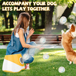 Upgrade Automatic Dog Ball Launcher with 3 ETPU 58mm Ball,19/32/45 ft Distance Adjustable,Rechargeable Interactive Pet Fetch Toy - shimendi